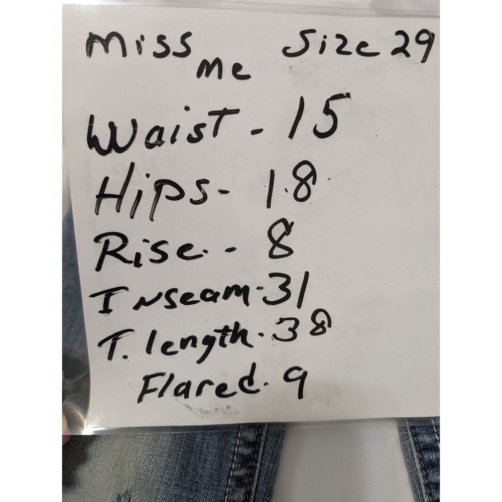 Miss Me Flare Denim Jeans 29 (30) Low Rise Stretch Sequin Blue JE5440F3R Great! - Picture 3 of 15